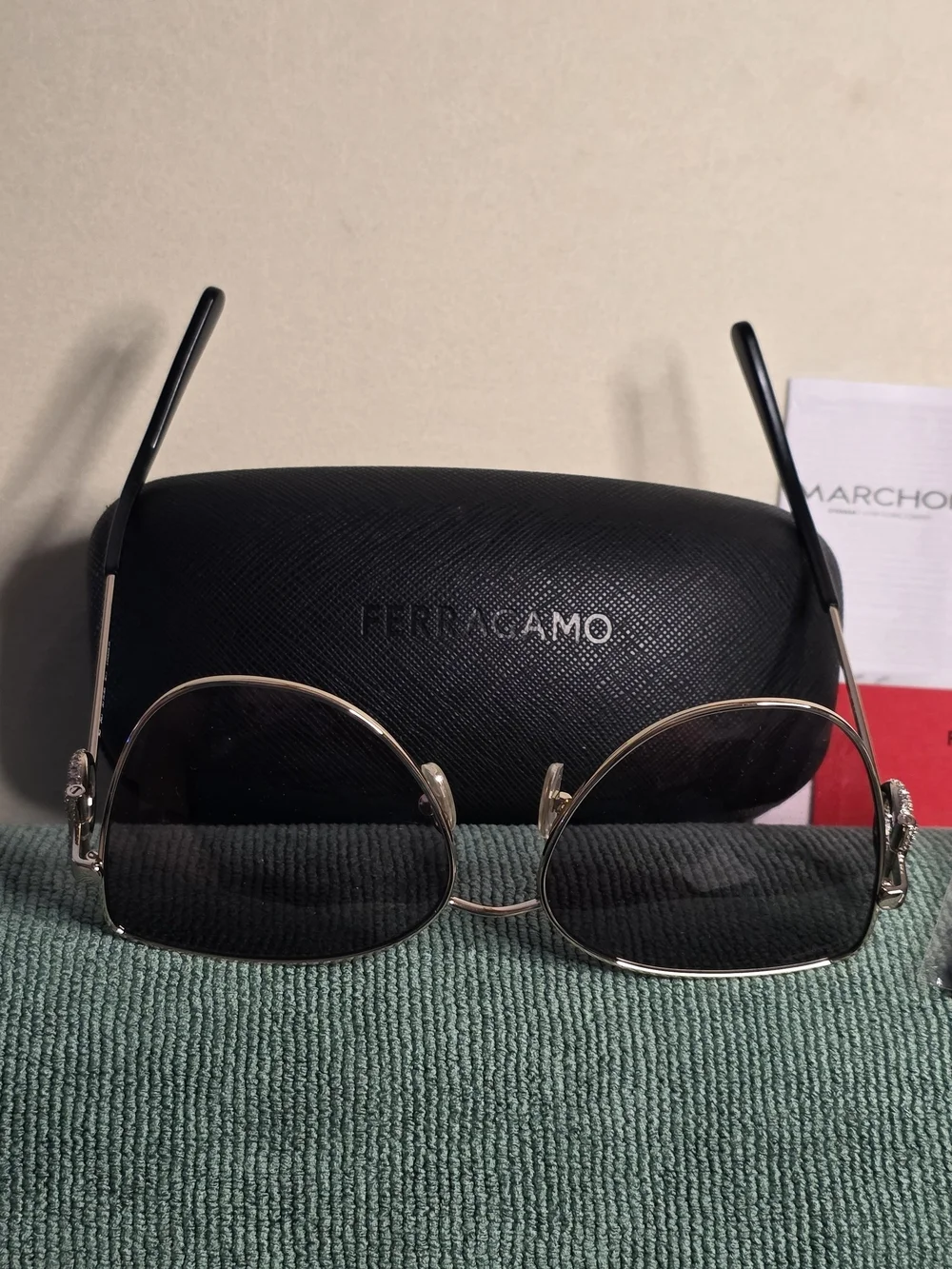 Salvatore Ferragamo SF296SR 772 Grey‑Rose Gradient Butterfly Sunglasses NWT $396